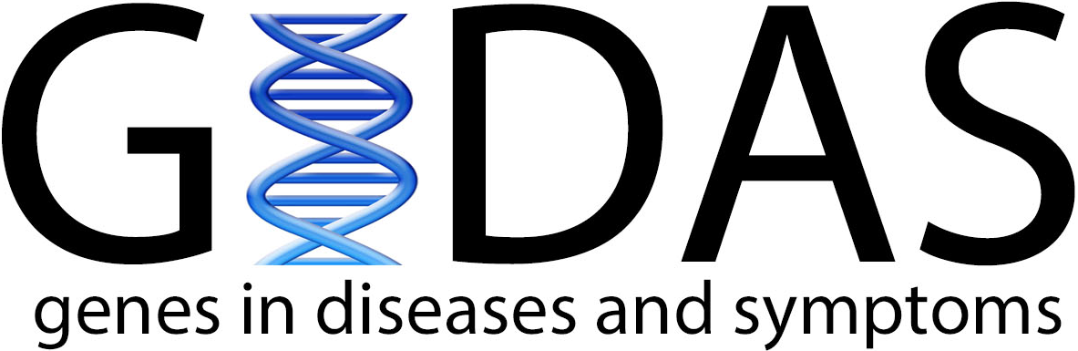 The letters G-I-D-A-S, where the I is a DNA double helix.